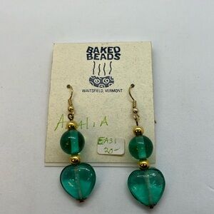 Baked Beads glass dangle earrings